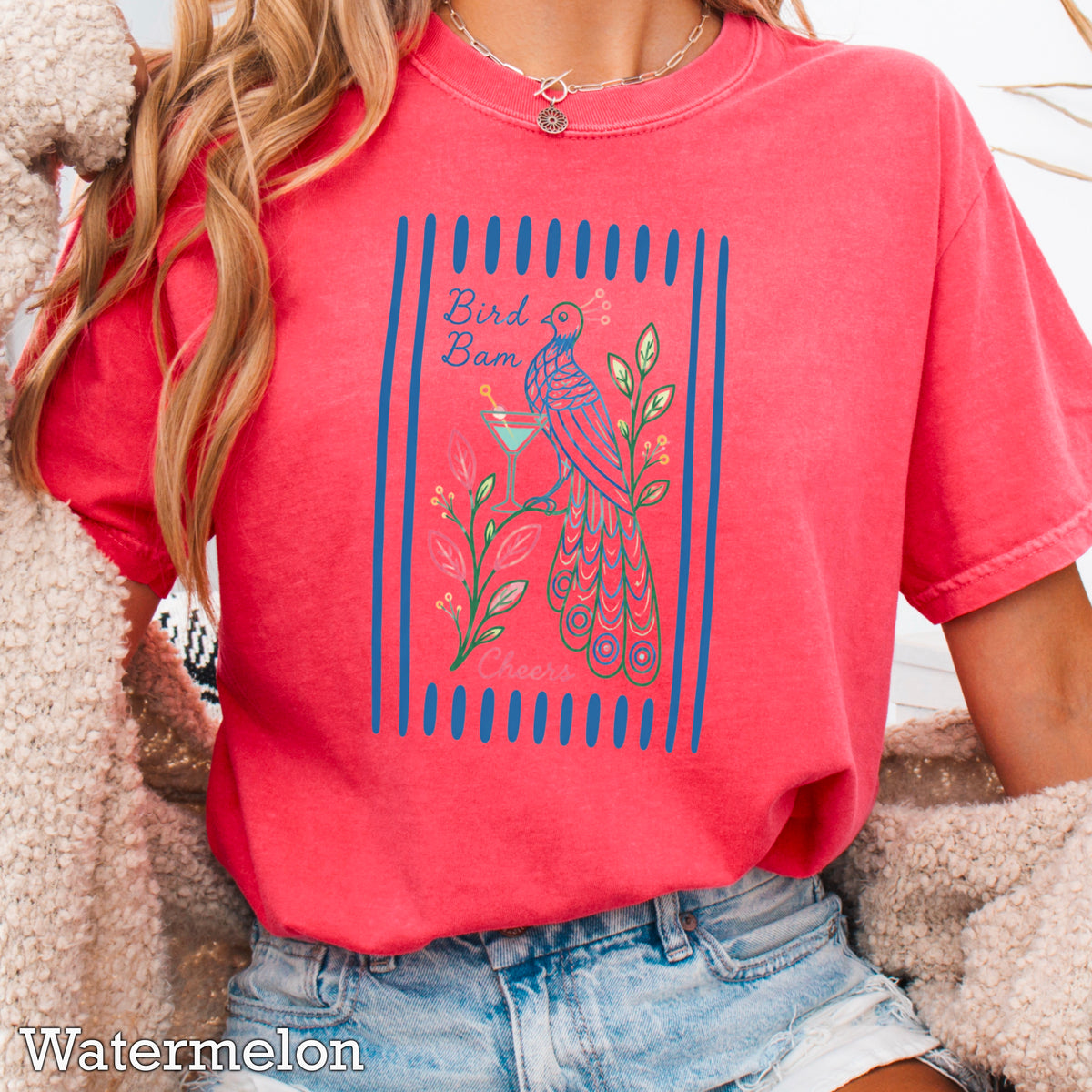 Mahjong Bam Bird Comfort Color Graphic Tee