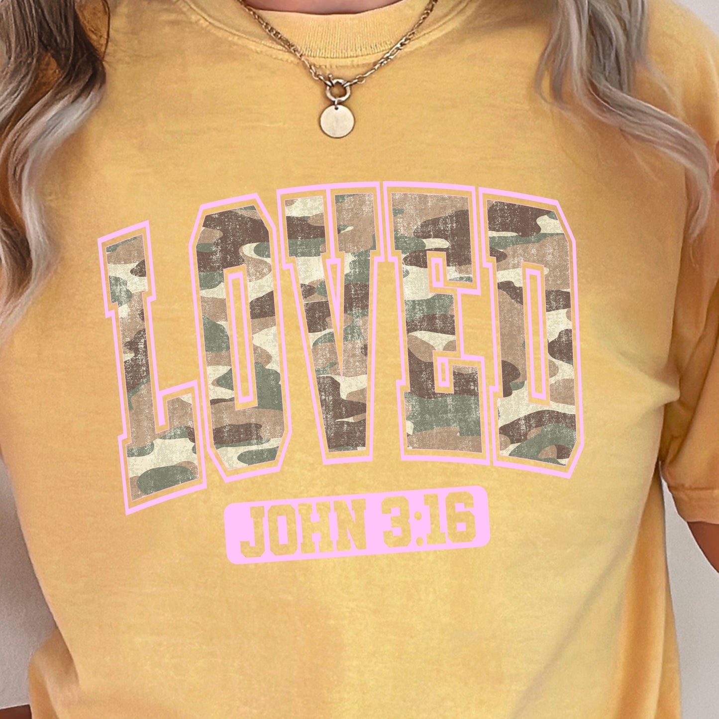 Camo John 3:16 Valentine’s Day Comfort Color Graphic Tee