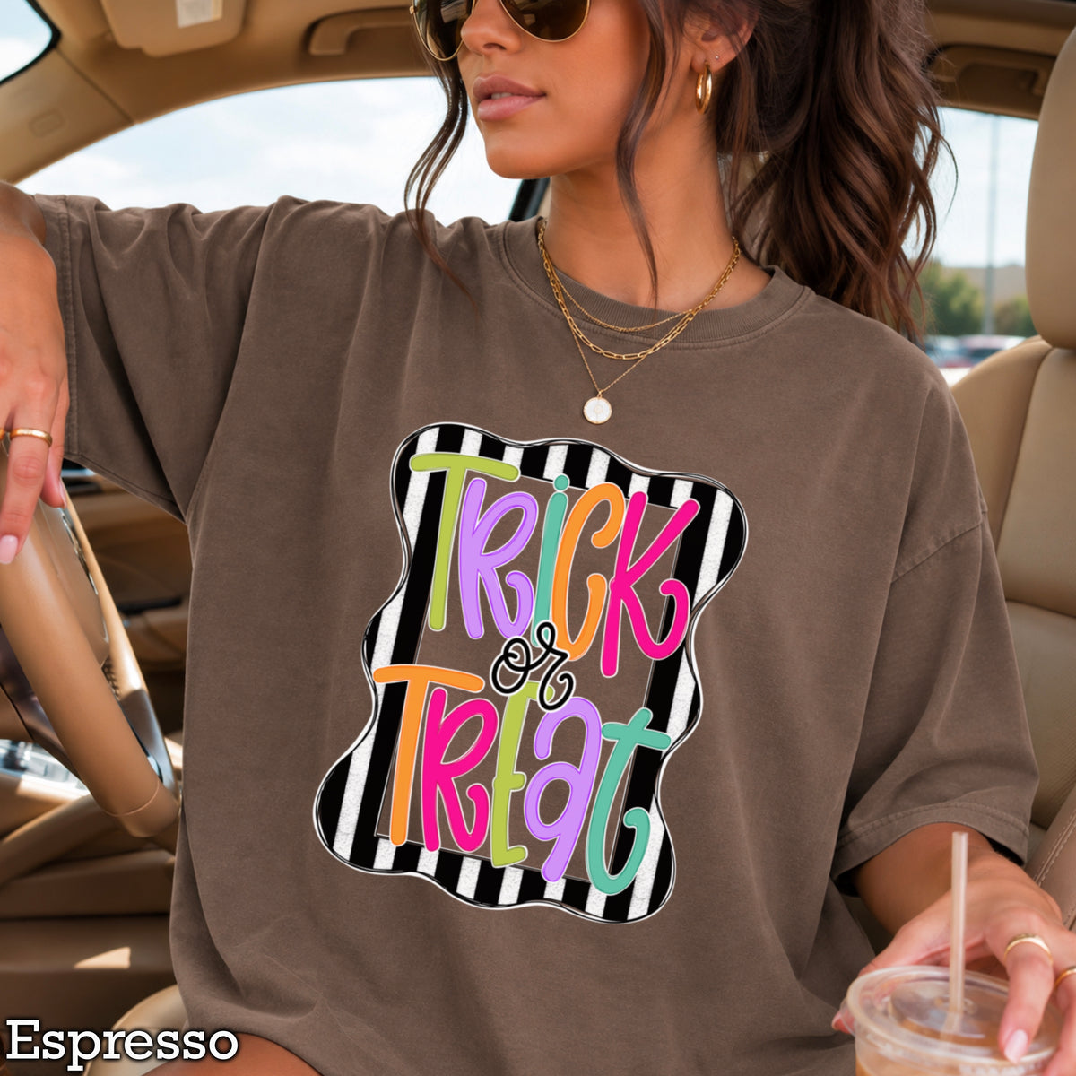 Trick Or Treat Halloween Comfort Color Graphic Tee