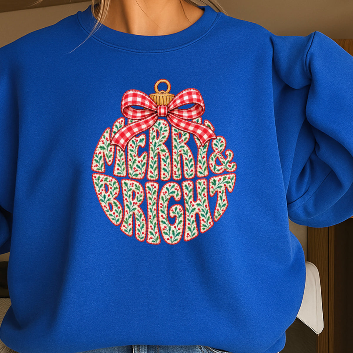 Merry & Bright Christmas Crewneck Sweatshirt