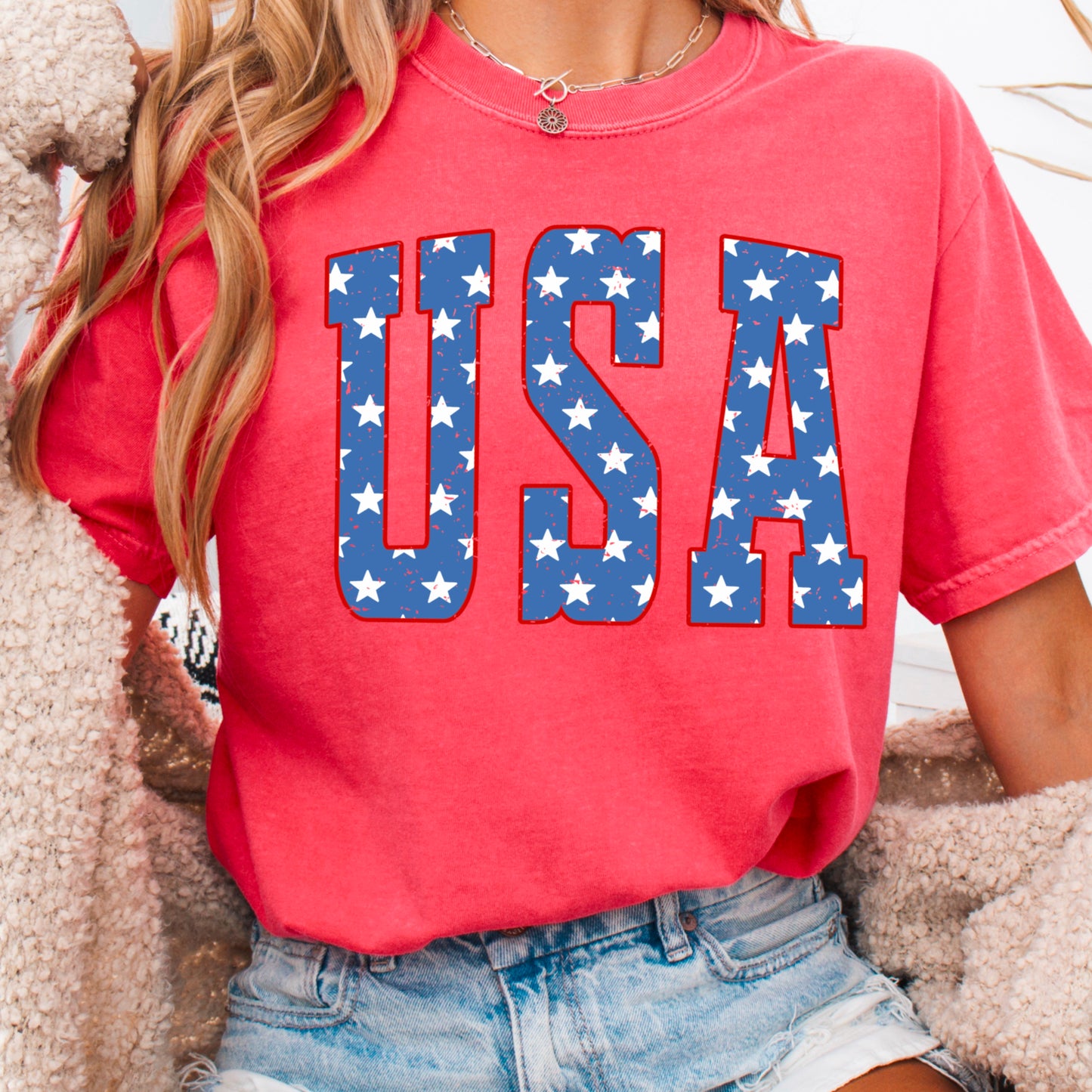 USA Patriotic Comfort Color Graphic Tee