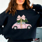 Pink Christmas Car Crewneck Sweatshirt
