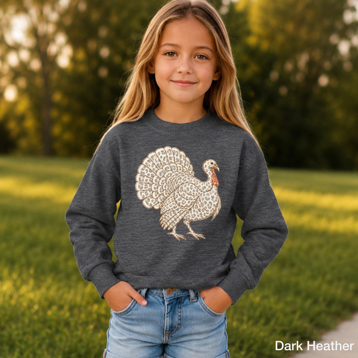 Turkey Thanksgiving Youth Crewneck Sweatshirt