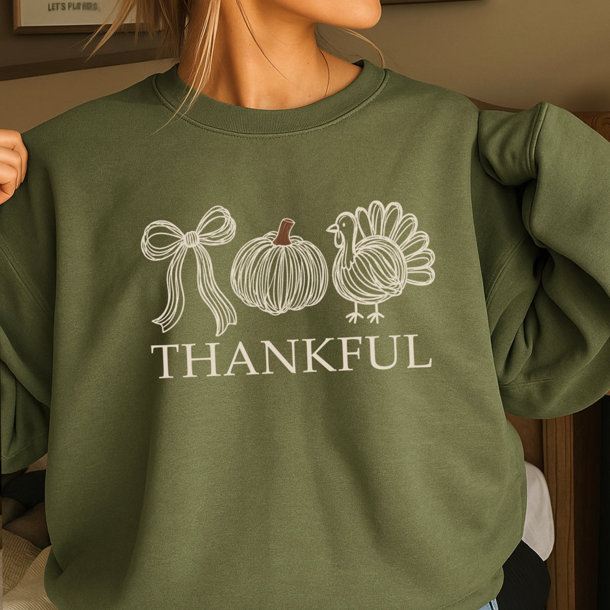 Thankful Thanksgiving Crewneck Sweatshirt