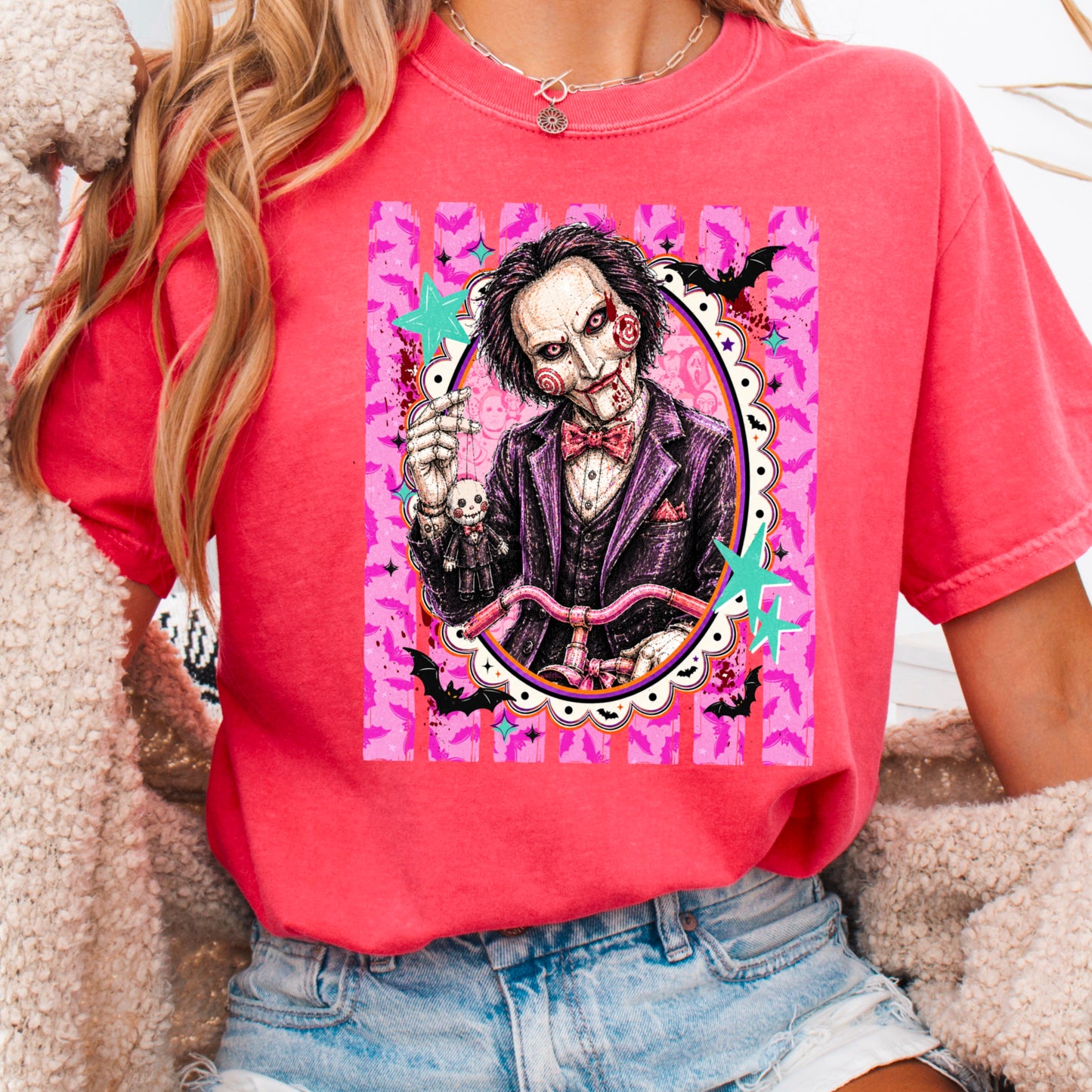 Horror Film Character Halloween Comfort Color Graphic Tee