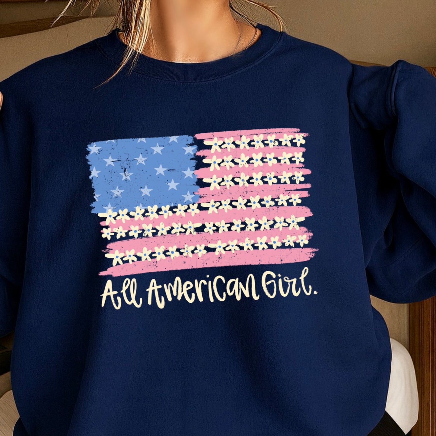 All American Girl Crewneck Sweatshirt