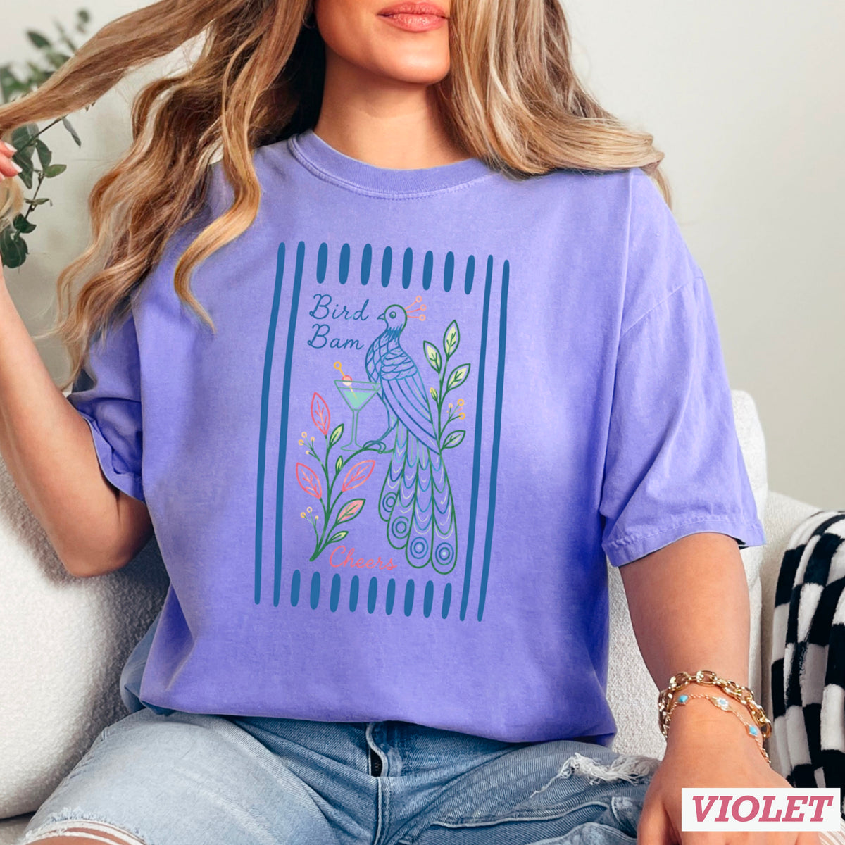 Mahjong Bam Bird Comfort Color Graphic Tee
