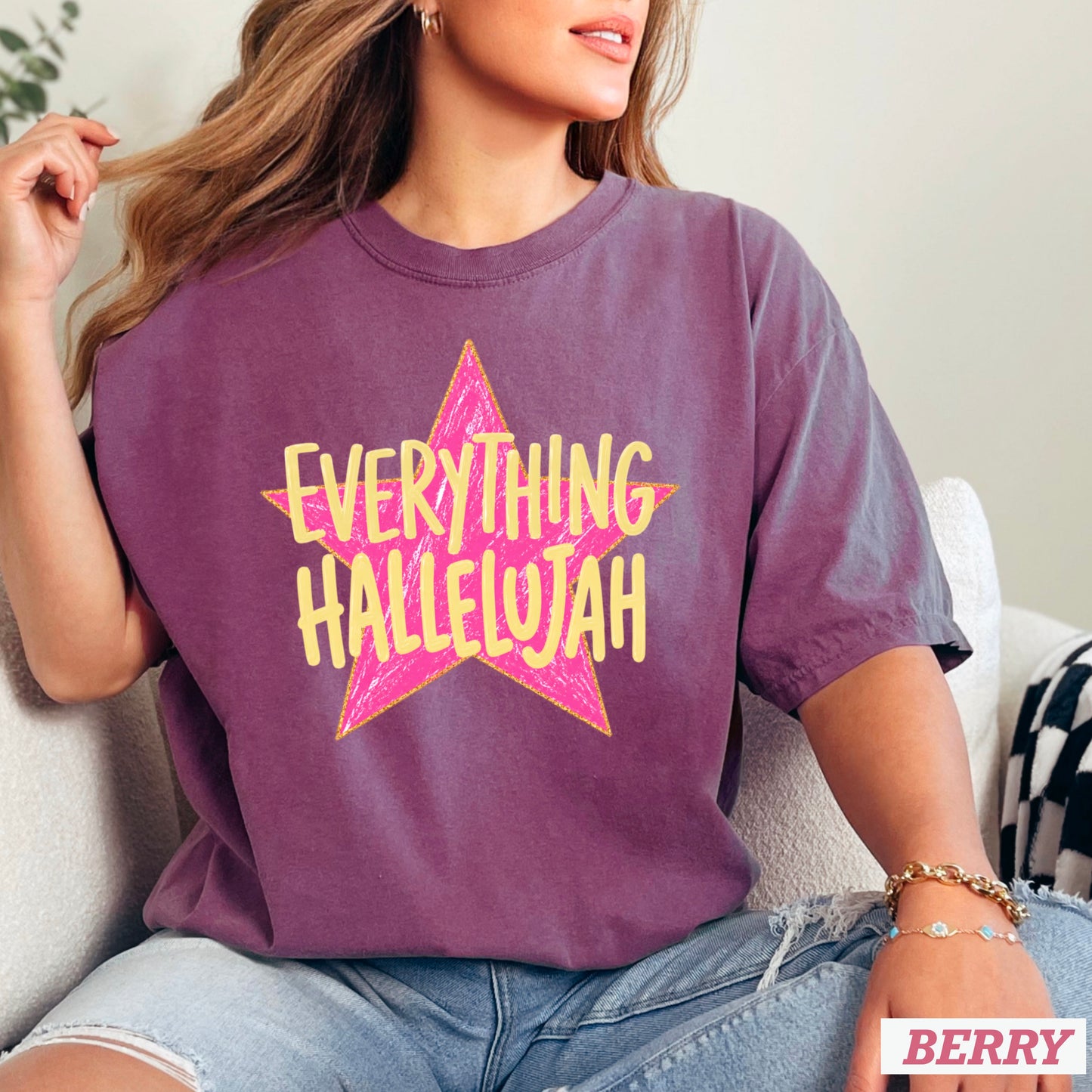 Everything Hallelujah Comfort Color Graphic Tee