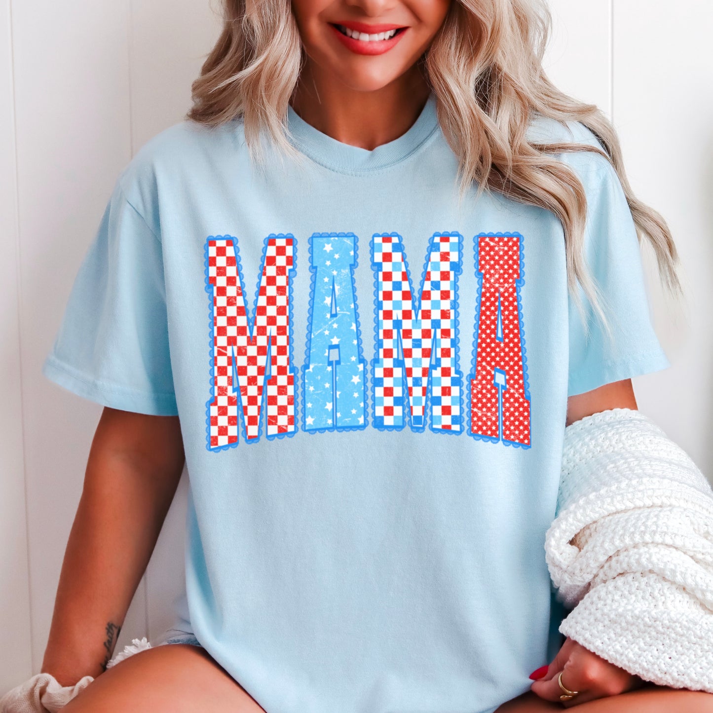 Mama Patriotic Comfort Color Graphic Tee