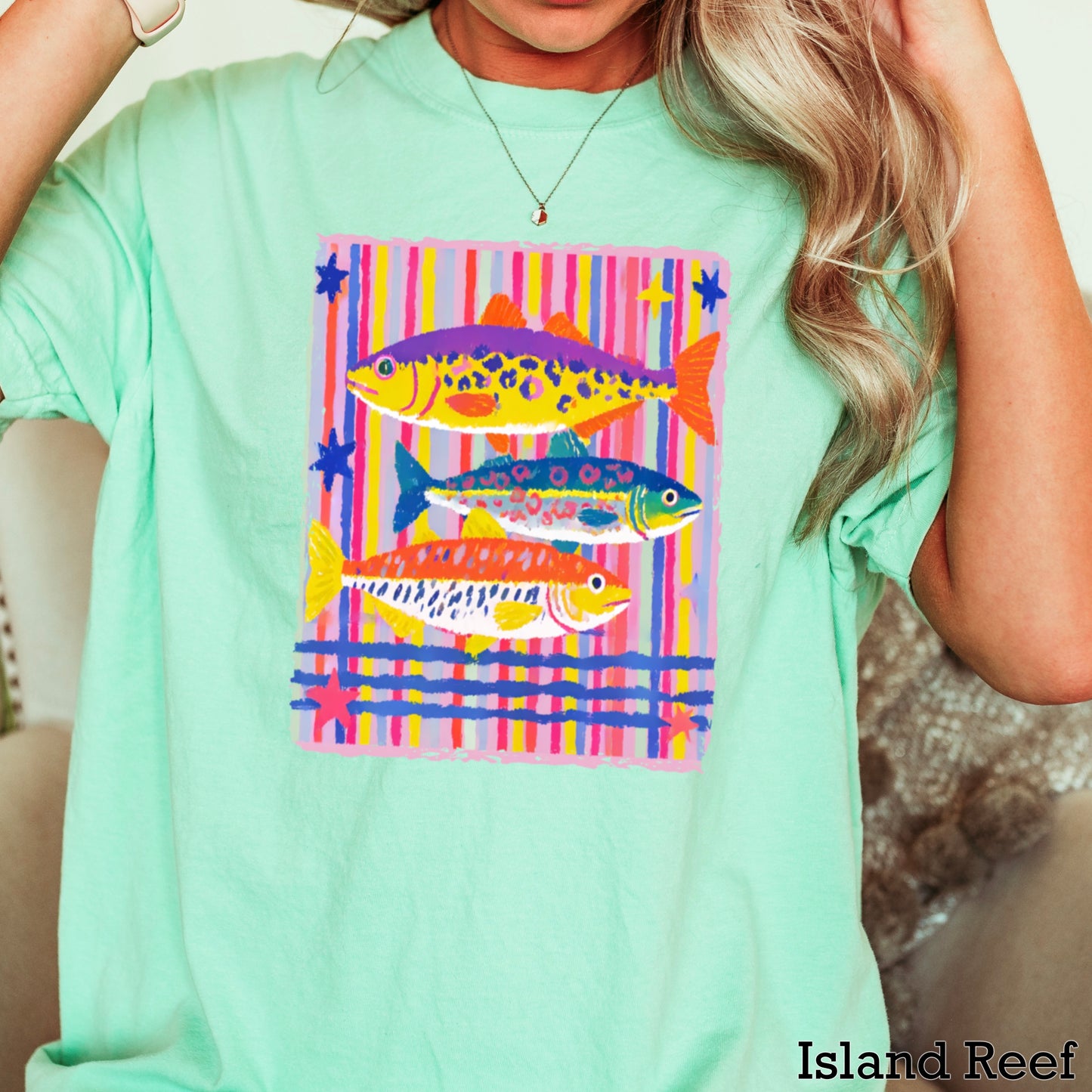 Preppy Fish Comfort Color Graphic Tee