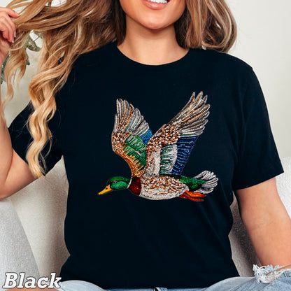 Faux Rhinestone Mallard Duck Comfort Color Graphic Tee