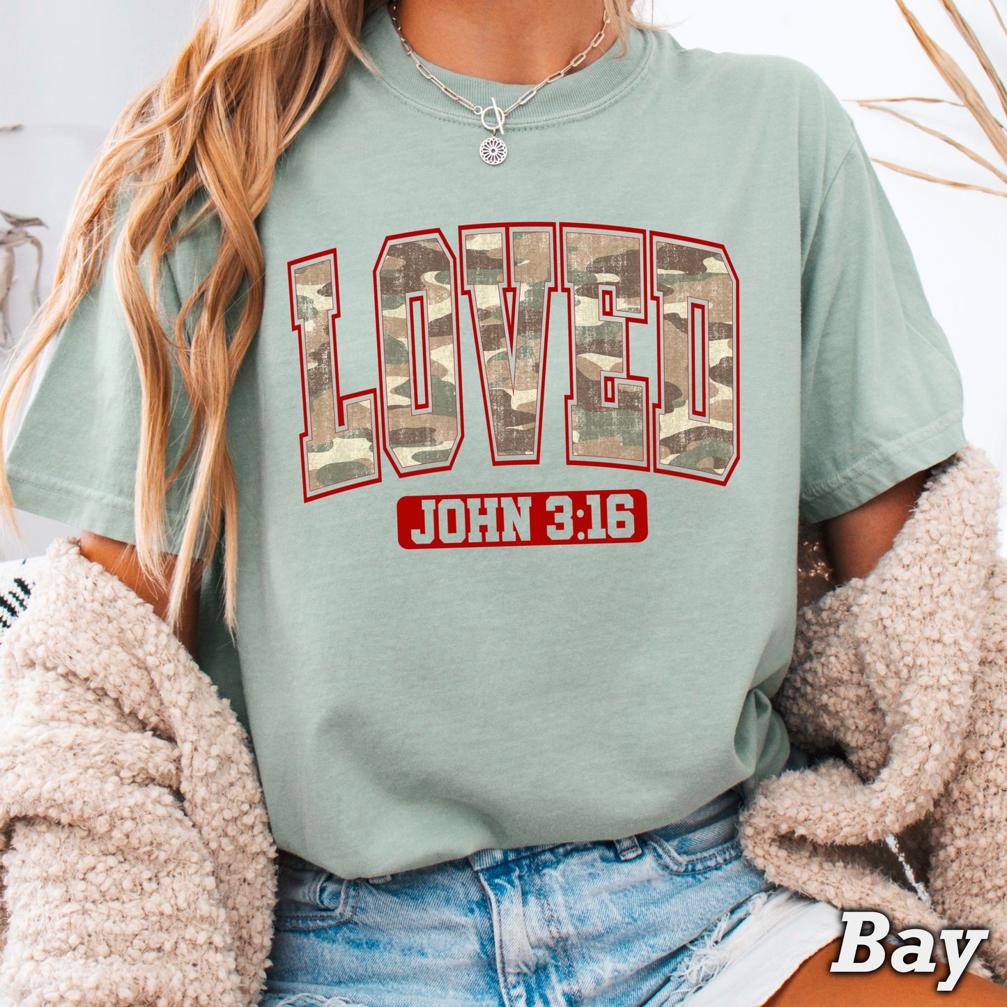 Camo John 3:16 Valentine’s Day Comfort Color Graphic Tee