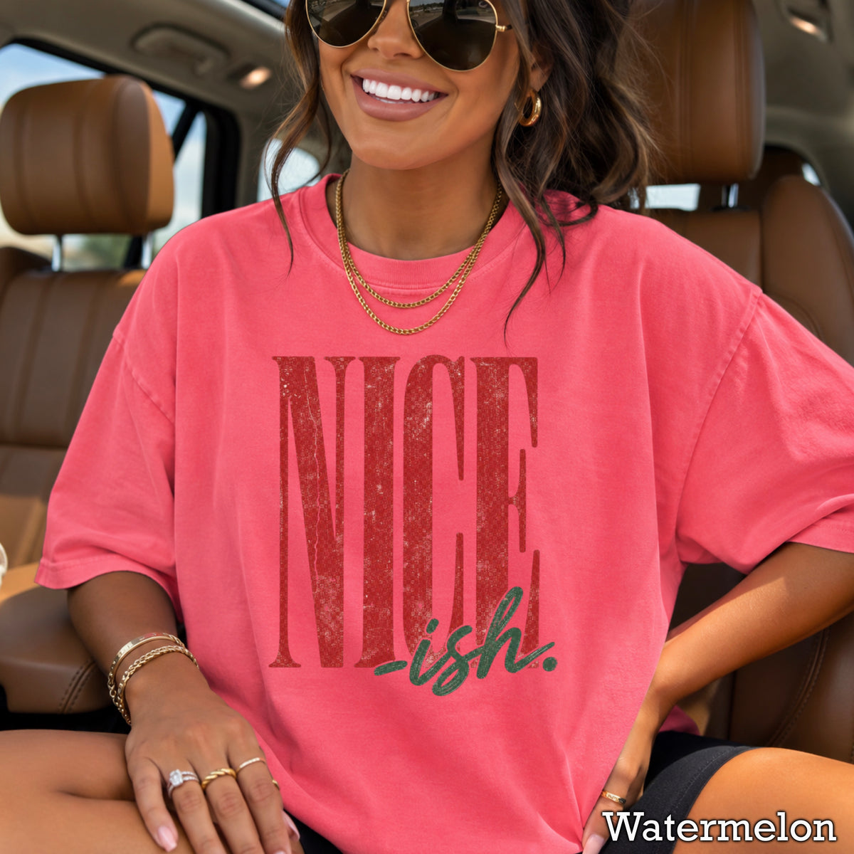 Nice -ish Christmas Comfort Color Graphic Tee