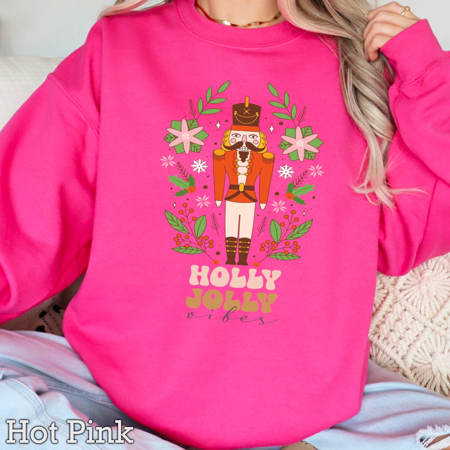Holly Jolly Vibes Nutcracker Crewneck Sweatshirt