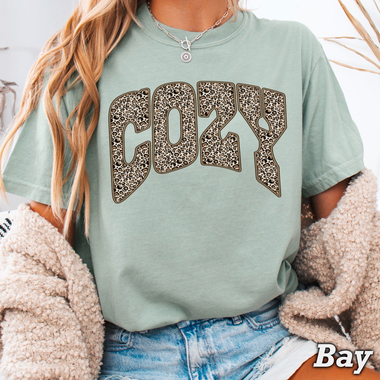 Leopard Cozy Fall Comfort Color Graphic Tee