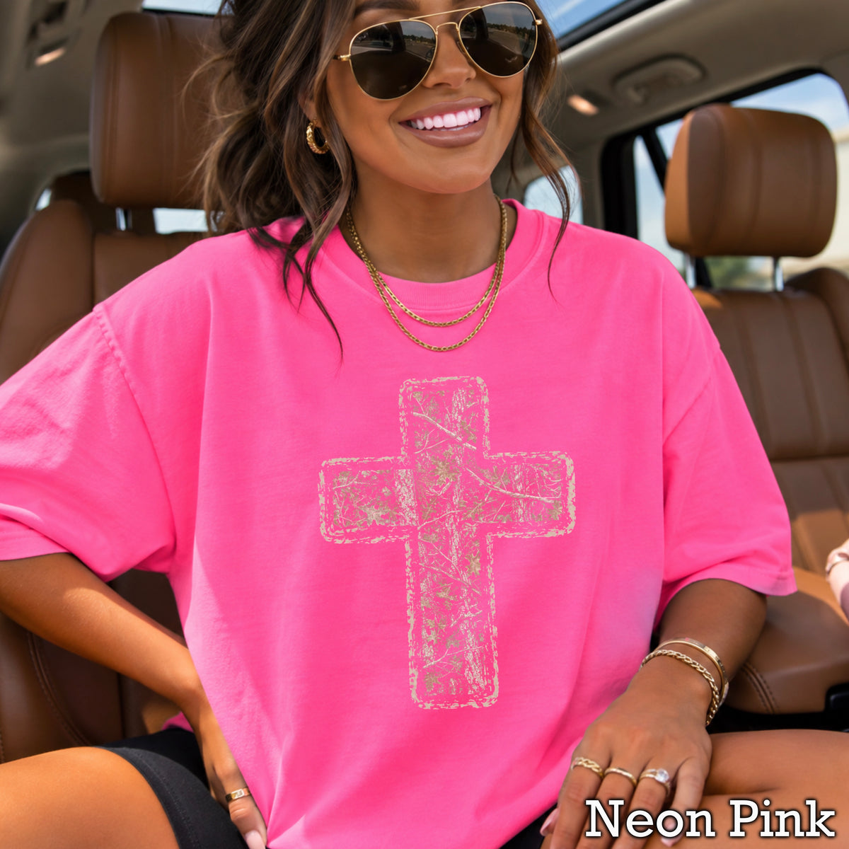 Camo Cross Christian Comfort Color Graphic Tee