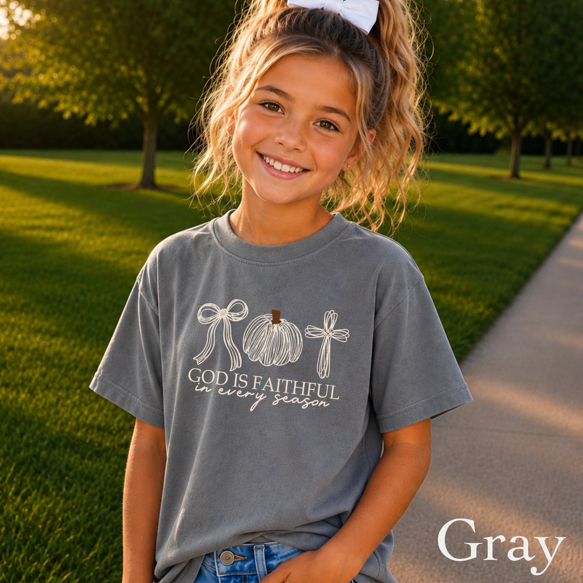 God Is Faithful In Every Season Youth Comfort Color T-Shirt