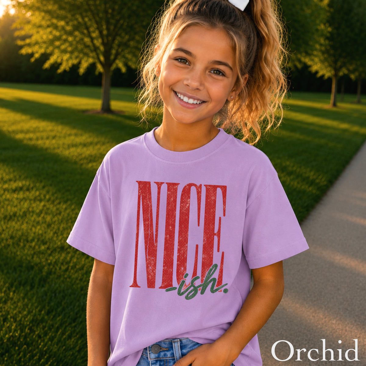 Nice -ish Christmas Youth Comfort Color T-Shirt