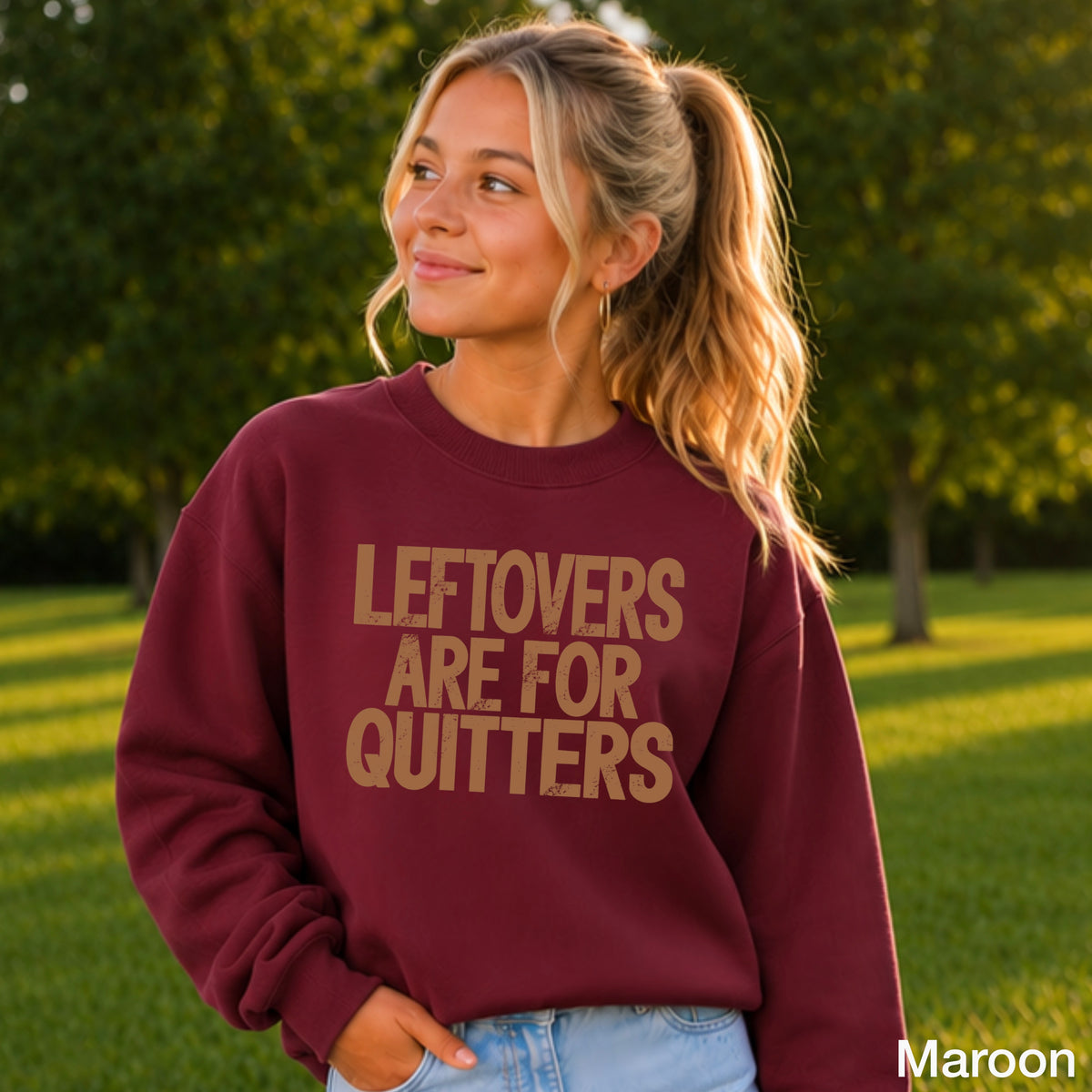 Leftovers Are For Quitters Youth Crewneck Sweatshirt