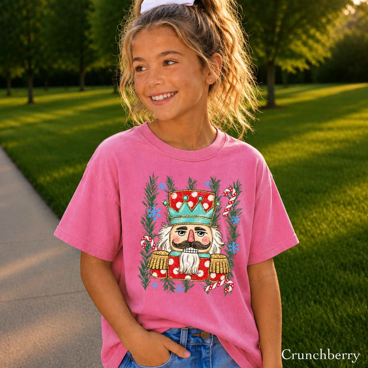 Preppy Nutcracker Christmas Youth Comfort Color T-Shirt