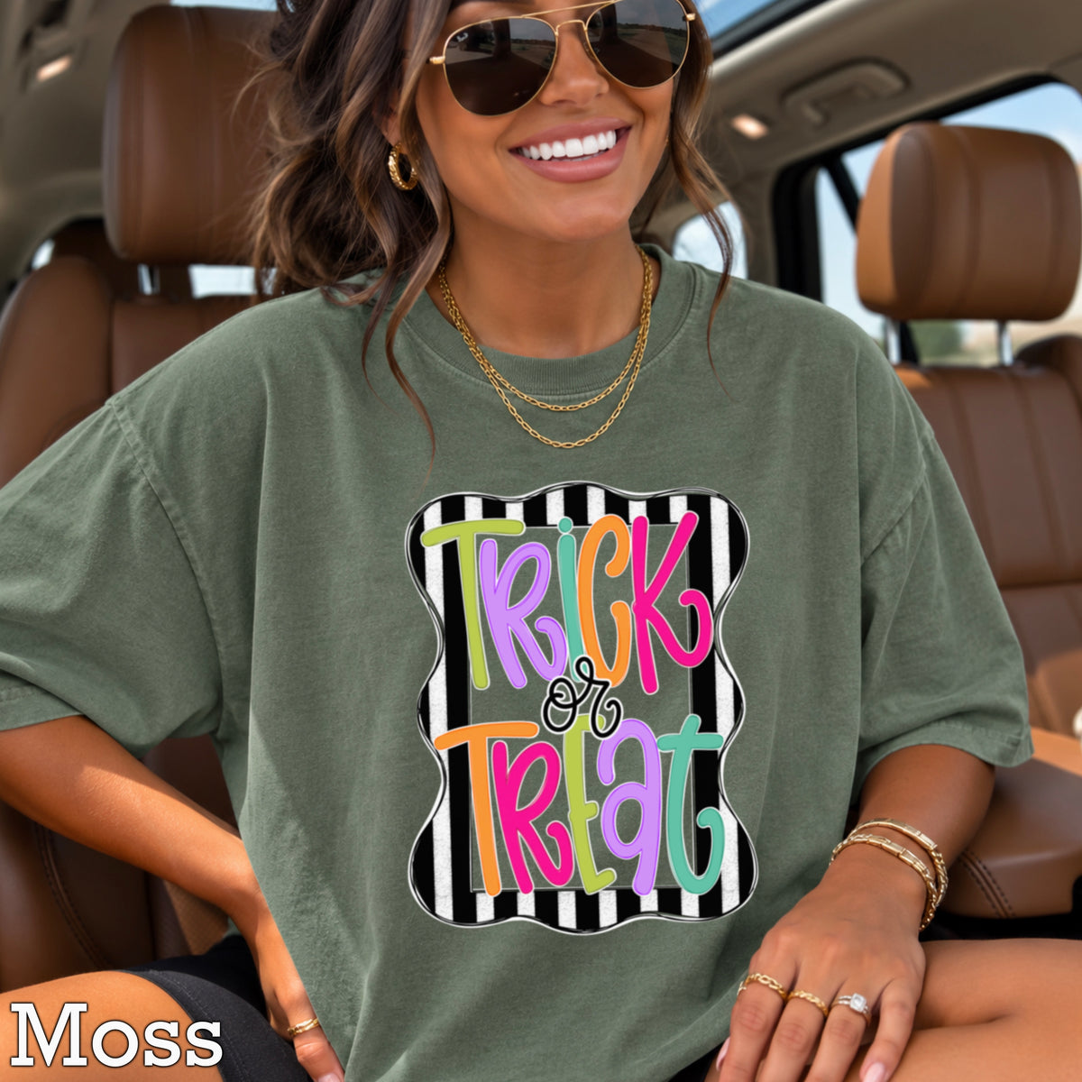 Trick Or Treat Halloween Comfort Color Graphic Tee