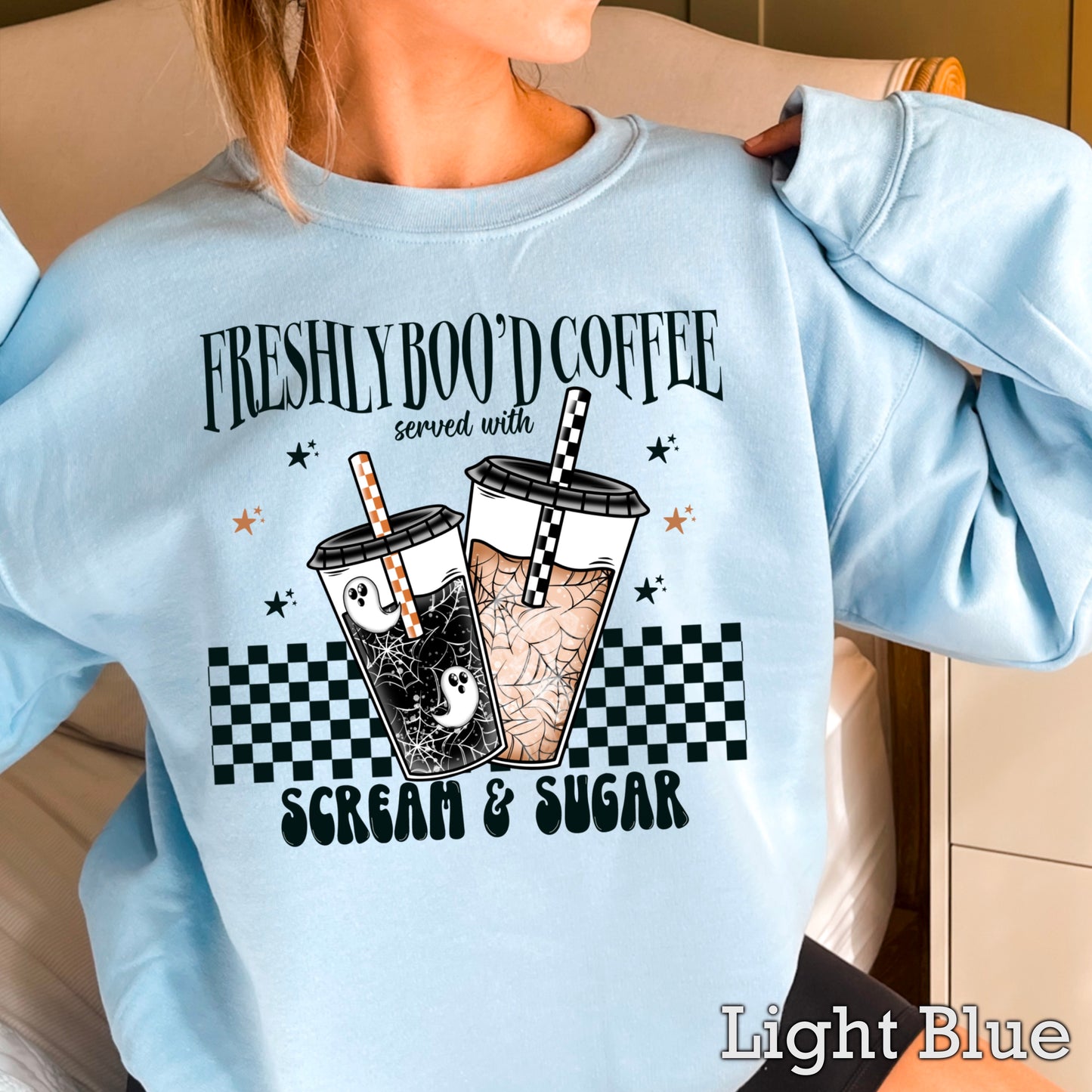 Freshly Boo’d Coffee Halloween Crewneck Sweatshirt