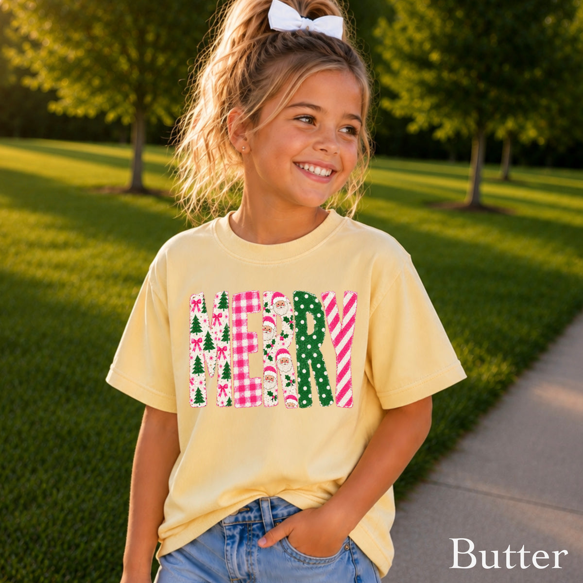 Merry Christmas Youth Comfort Color T-Shirt