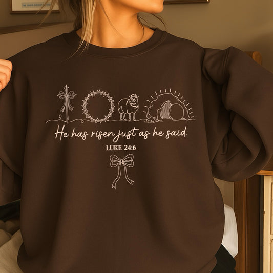 He Is Risen Easter Crewneck Sweatshirt