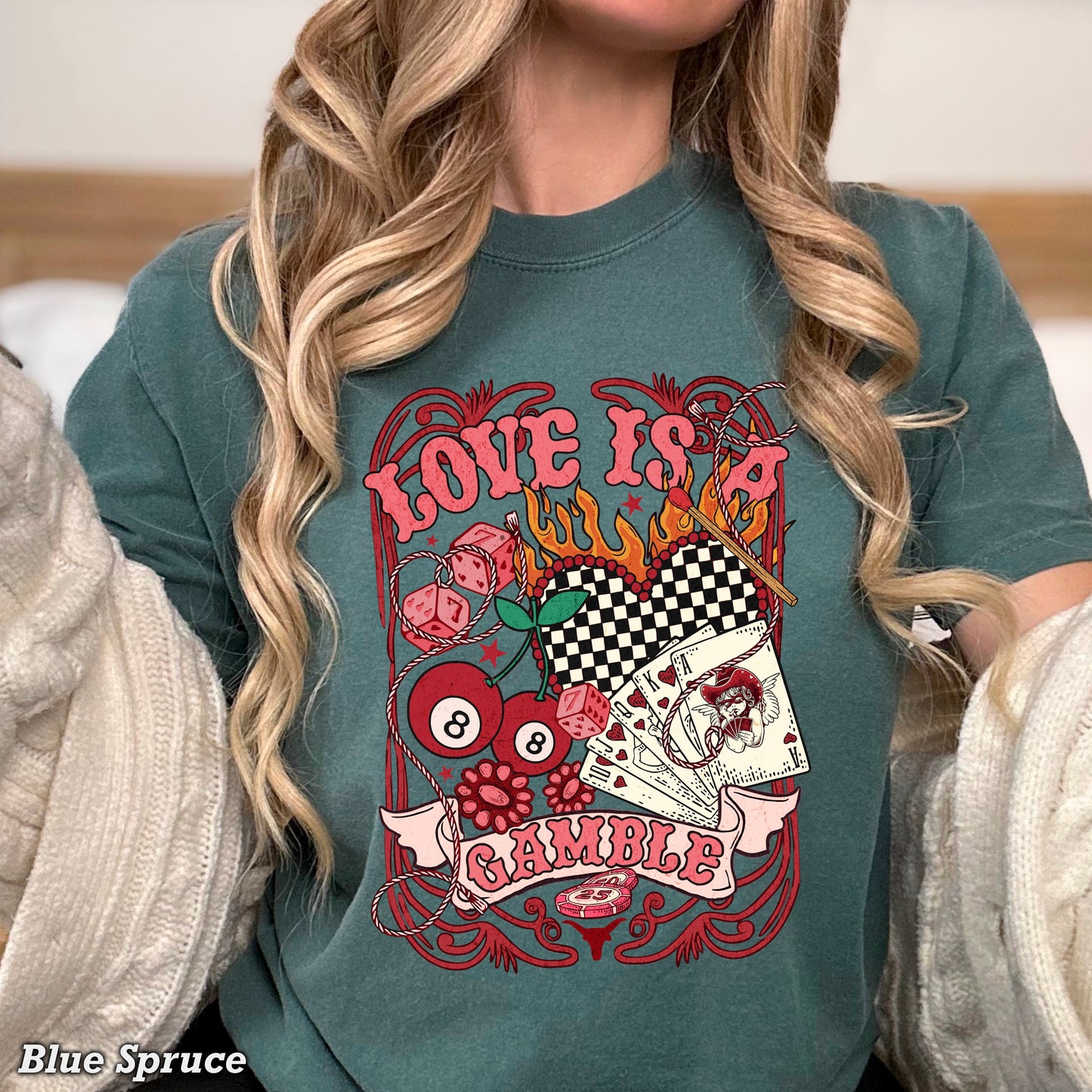 Love Is A Gamble Comfort Color Graphic Tee