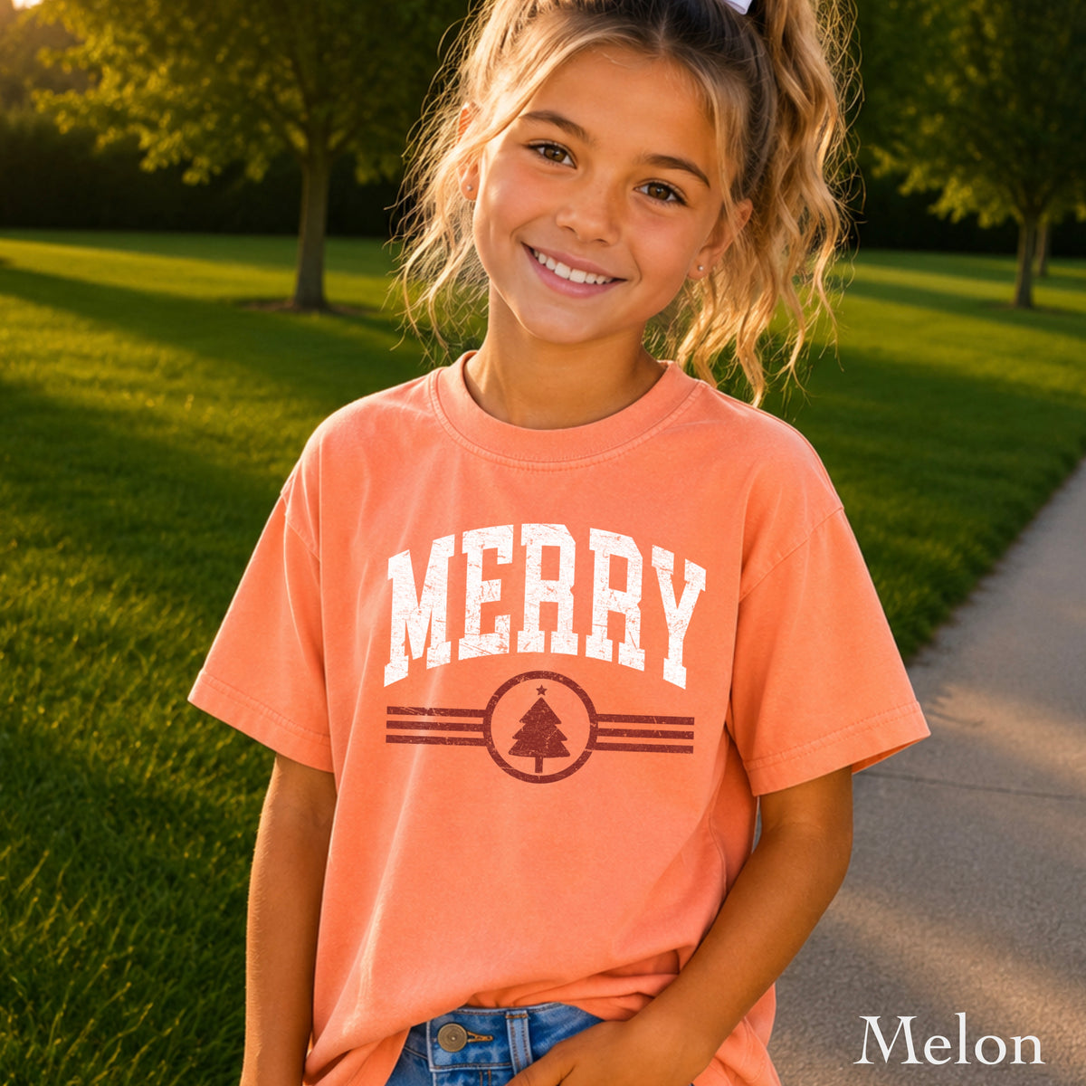 Merry Christmas Youth Comfort Color T-Shirt
