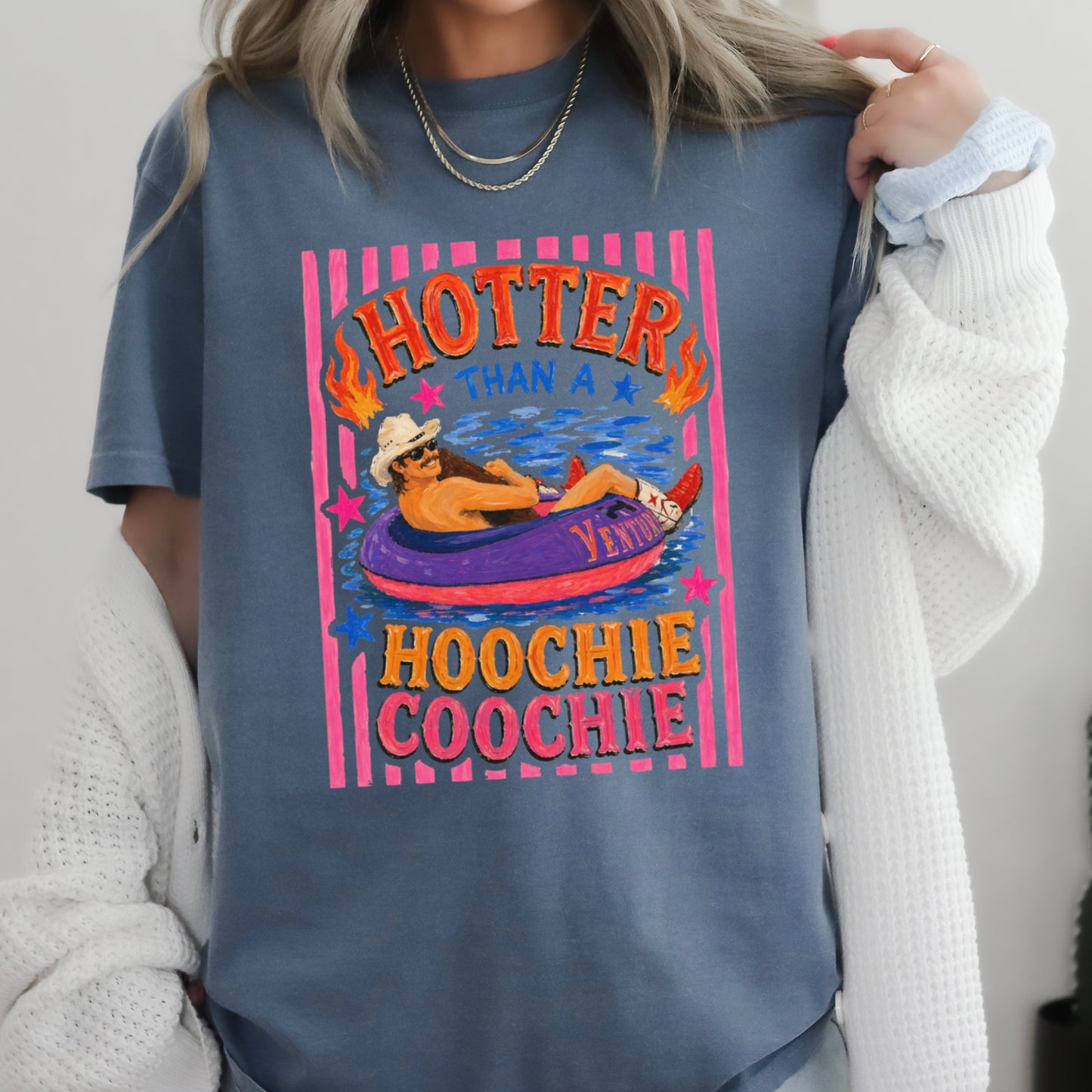 Hotter Than A Hoochie Coochie Comfort Color Graphic Tee