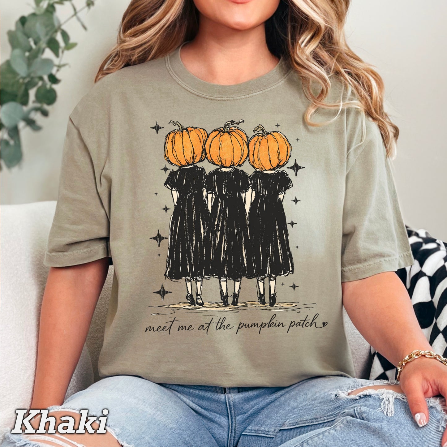 Meet Me At The Pumpkin Patch Halloween Comfort Color Graphic Tee