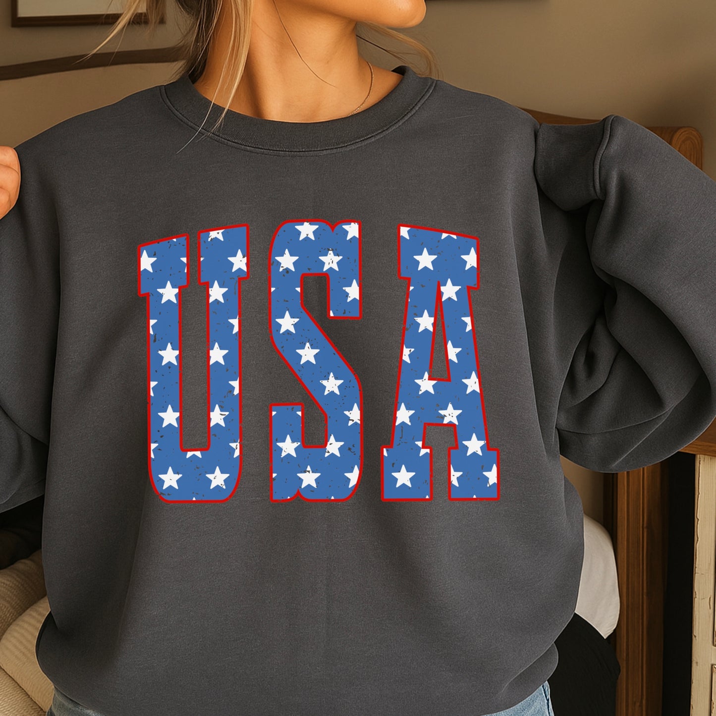 USA Patriotic Crewneck Sweatshirt