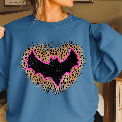 Leopard Bat Halloween Crewneck Sweatshirt