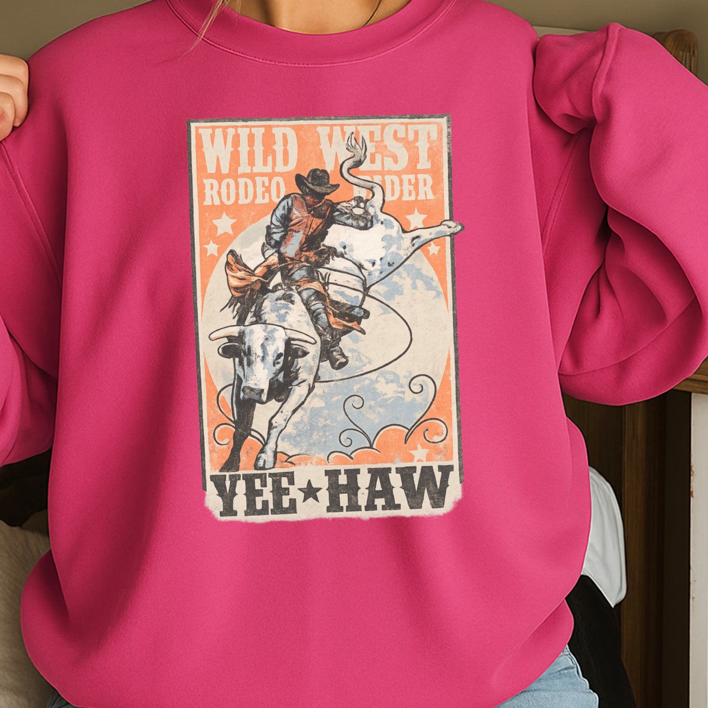 Wild West Rodeo Star Crewneck Sweatshirt