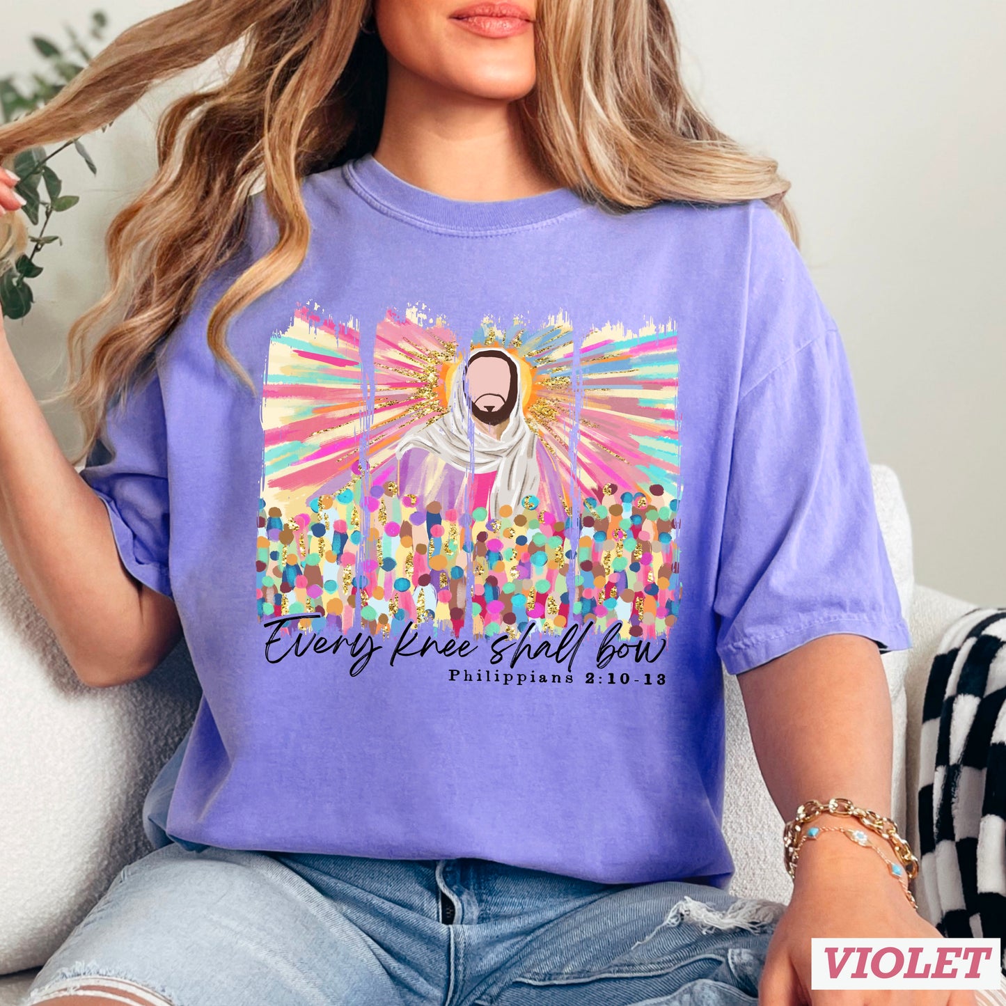 Every Knee Shall Bow Easter Comfort Color Graphic Tee