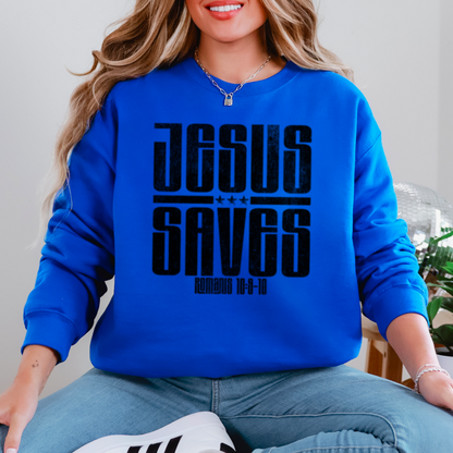 Jesus Saves Graphic Crewneck Sweatshirt