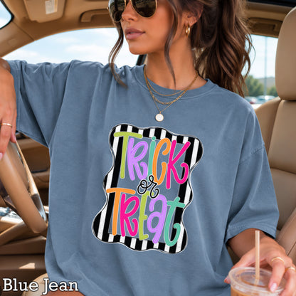 Trick Or Treat Halloween Comfort Color Graphic Tee