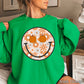 Floral  Face Pumpkin Crewneck Sweatshirt