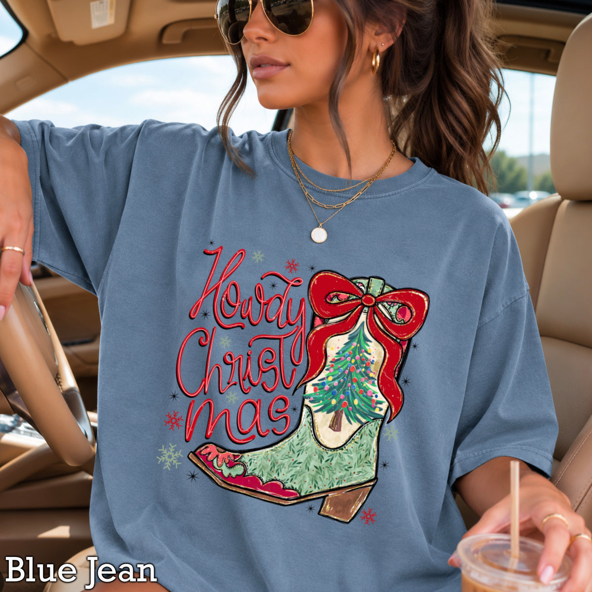 Howdy Christmas Comfort Color Graphic Tee