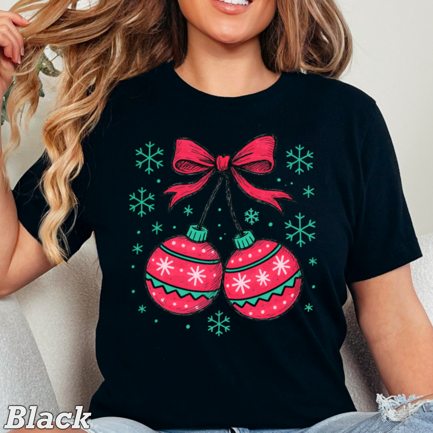 Christmas Cherries Comfort Color Graphic Tee