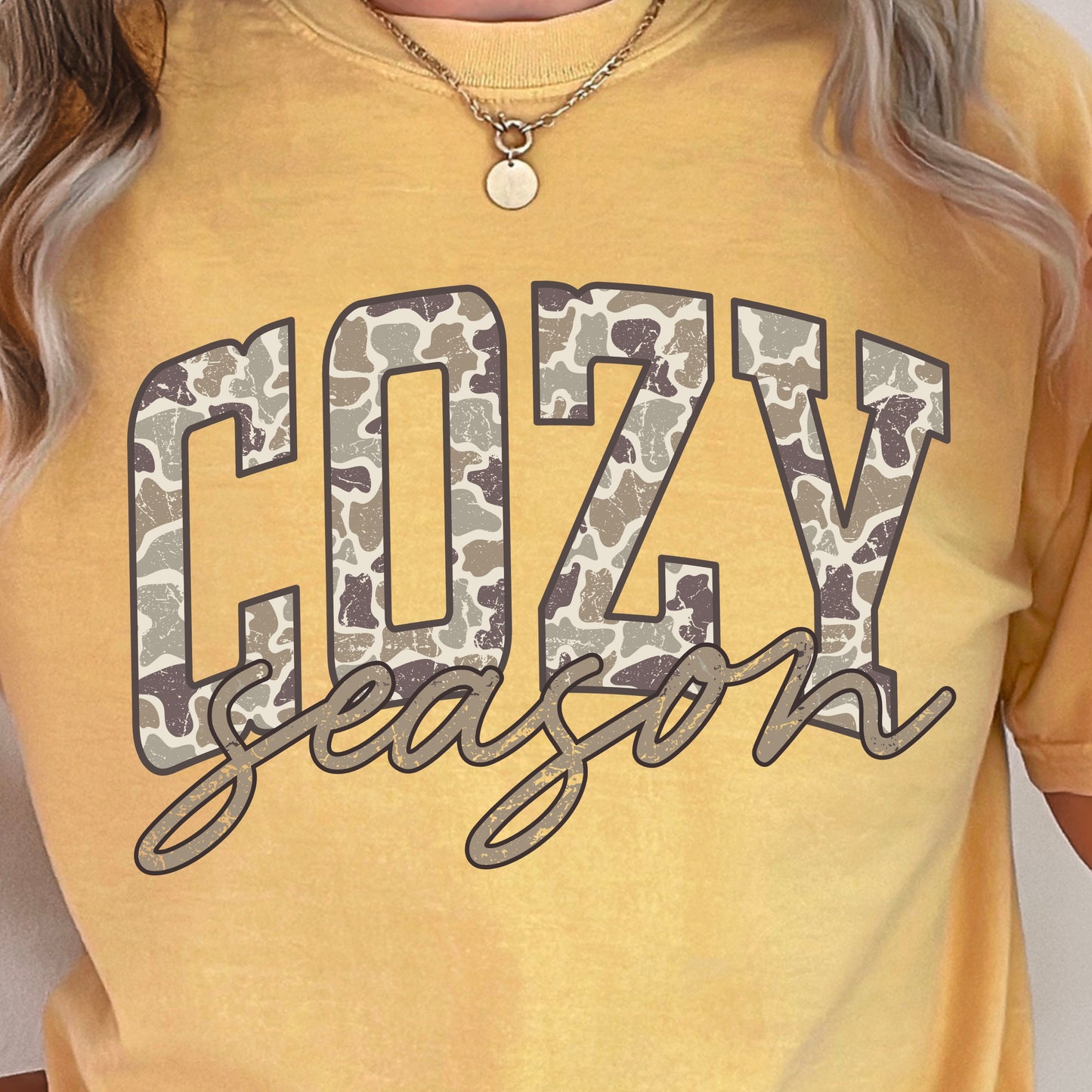 Camo Cozy Season Comfort Color Graphic Tee