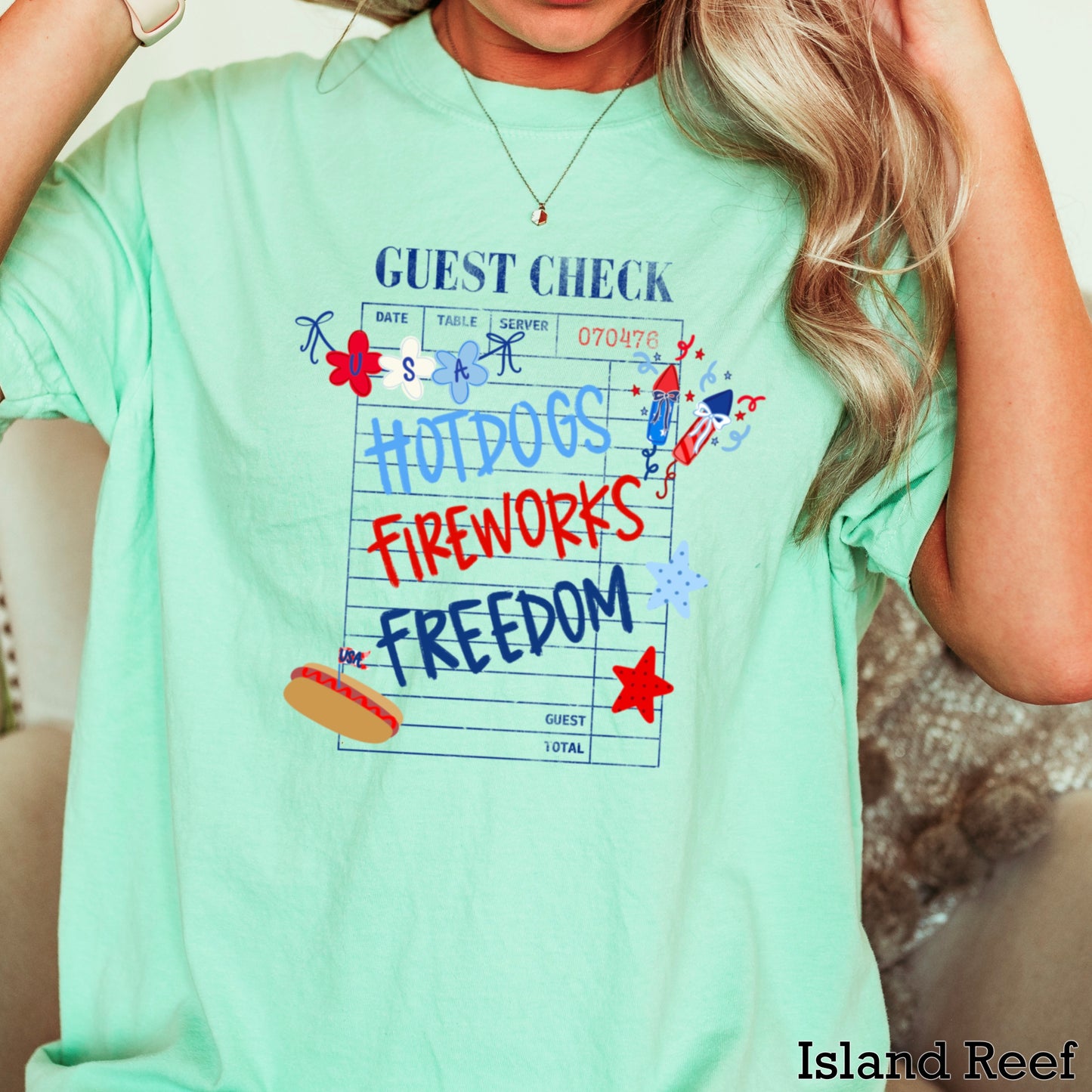 Guest Check July 4th Comfort Color Graphic Tee