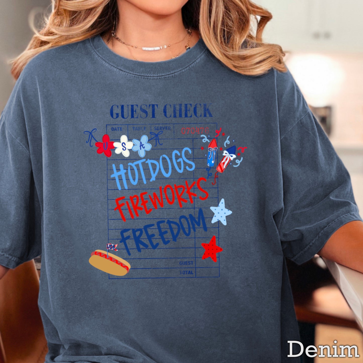 Guest Check July 4th Comfort Color Graphic Tee
