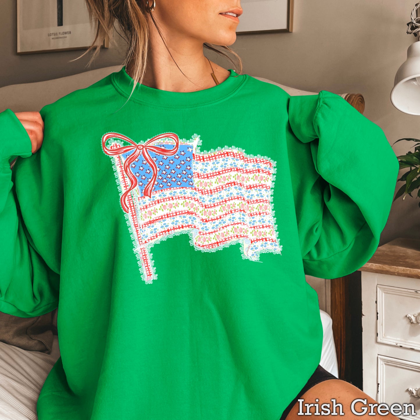 American Lace Flag Crewneck Sweatshirt