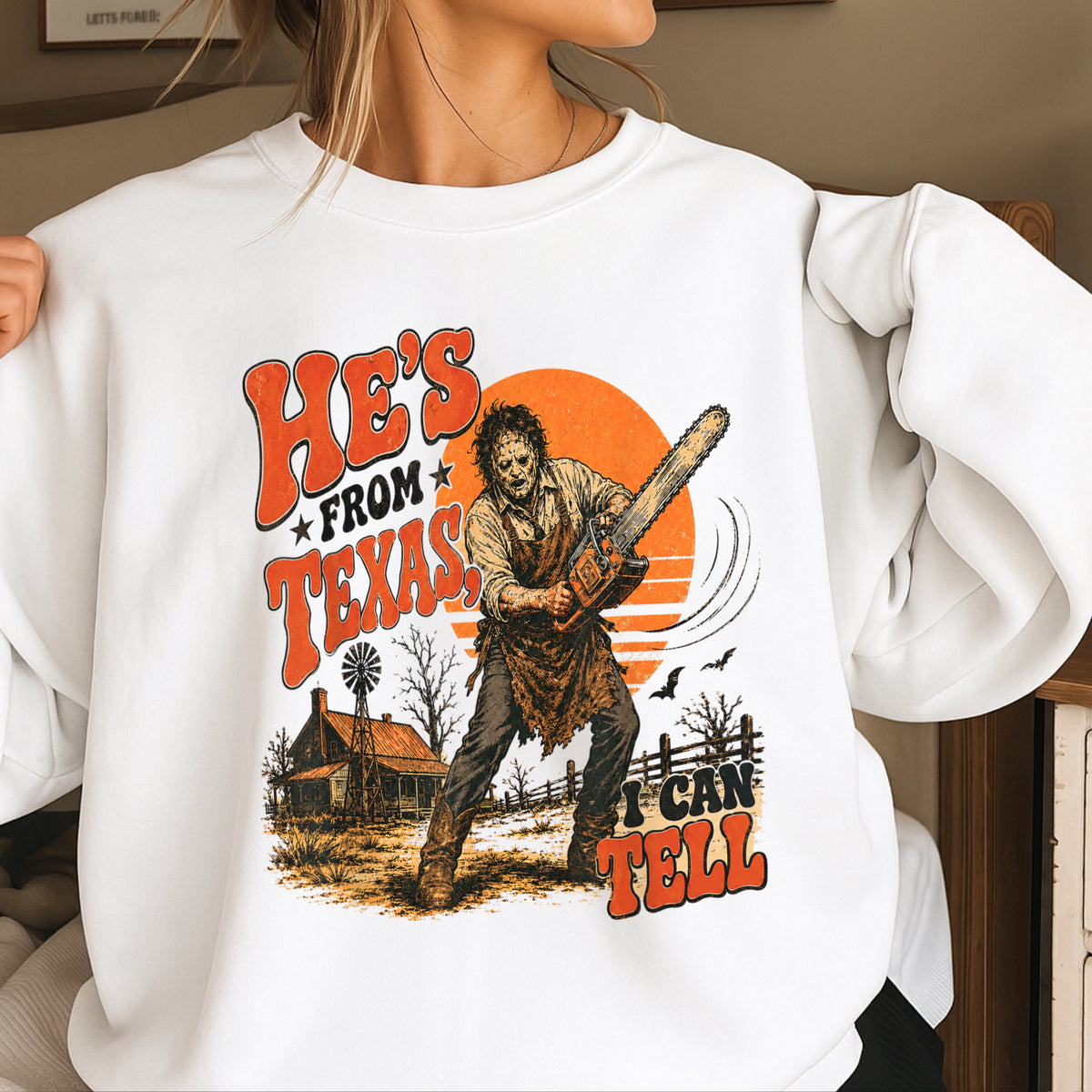 He’s From Texas Halloween Sweatshirt