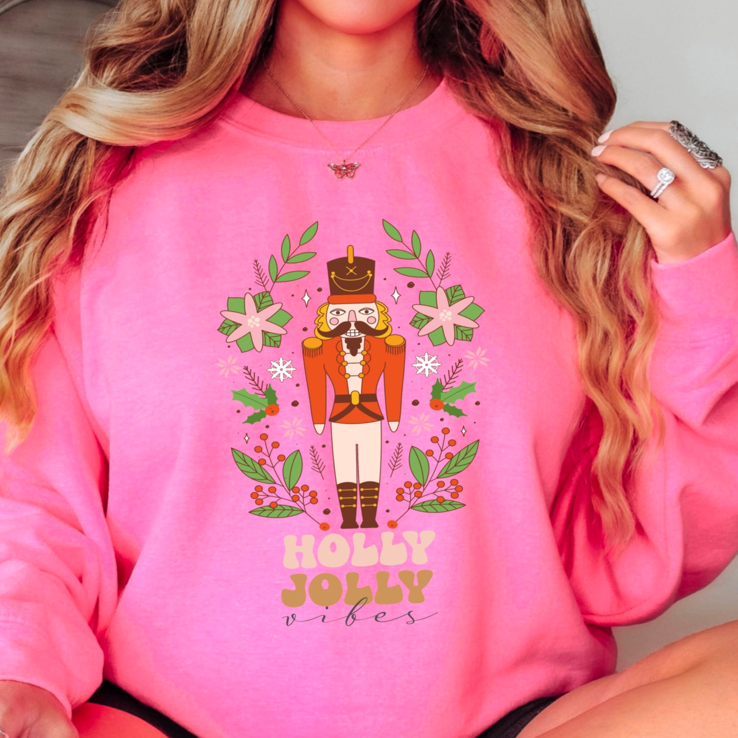 Holly Jolly Vibes Nutcracker Crewneck Sweatshirt