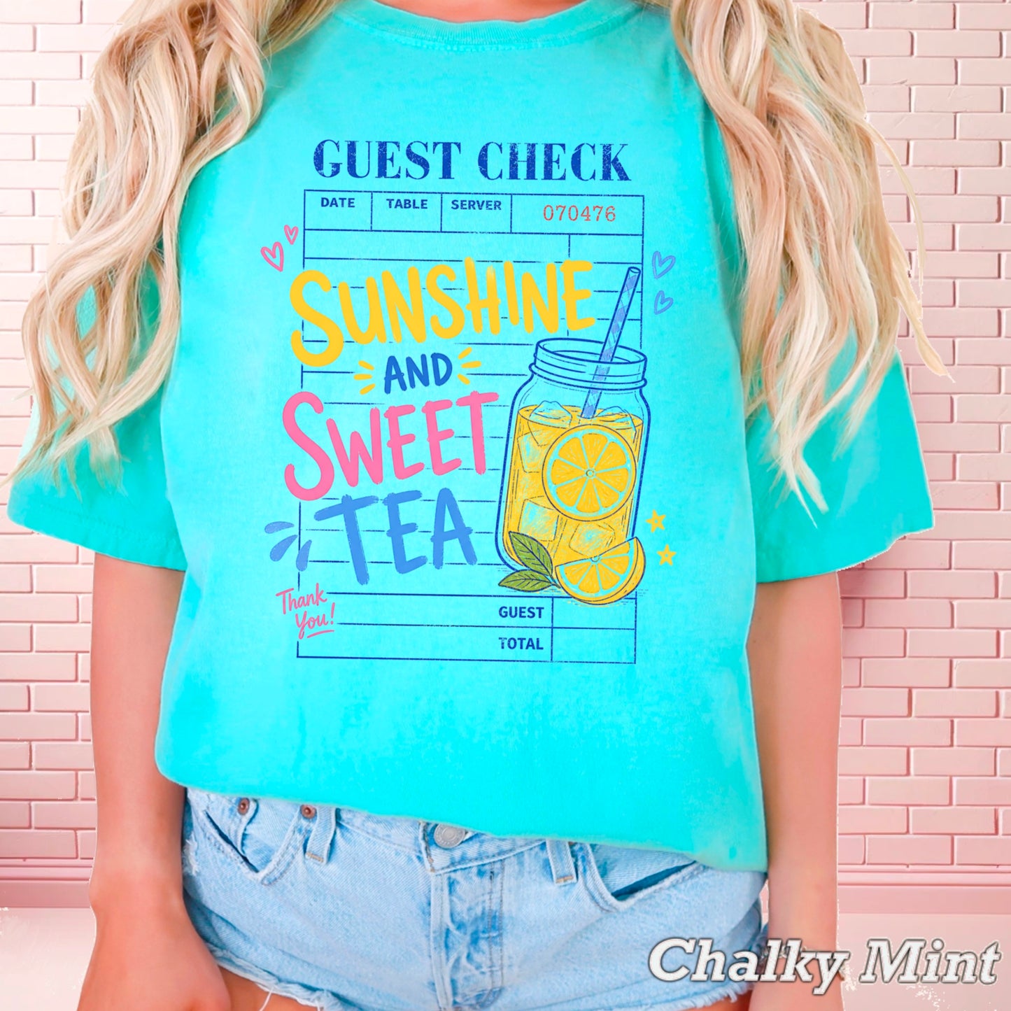 Guest Check Sunshine & Sweet Tea Comfort Color Graphic Tee