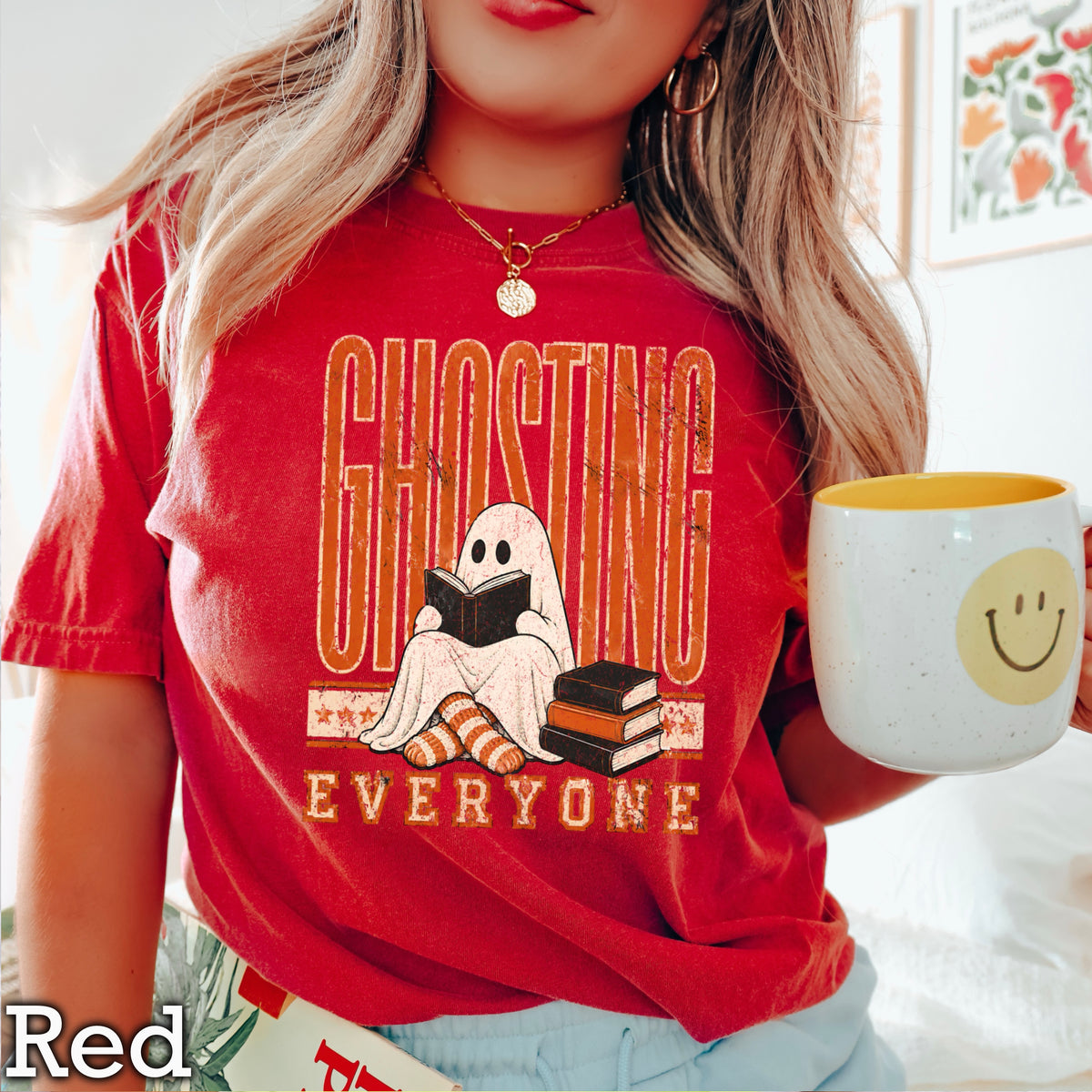 Ghosting Everyone Halloween Comfort Color Graphic Tee
