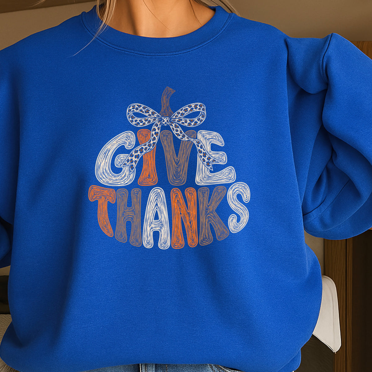 Give Thanks Thanksgiving Crewneck Sweatshirt